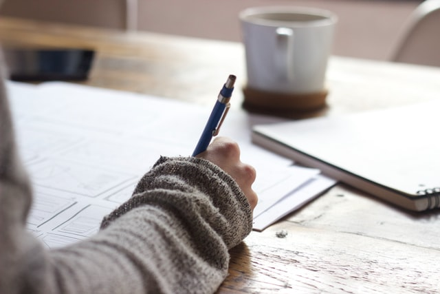 An individual studying for a medical exam