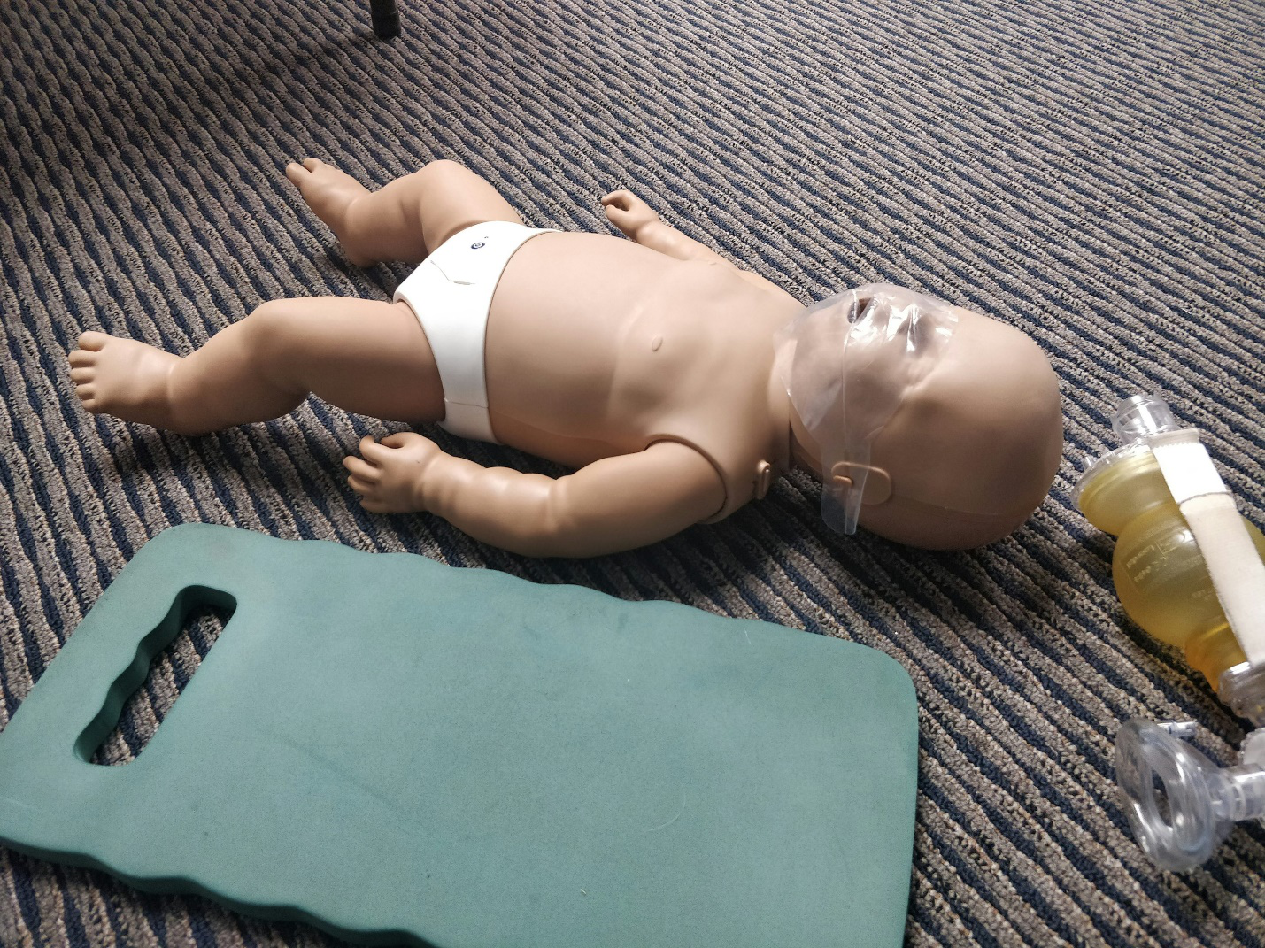 Students practicing emergency response